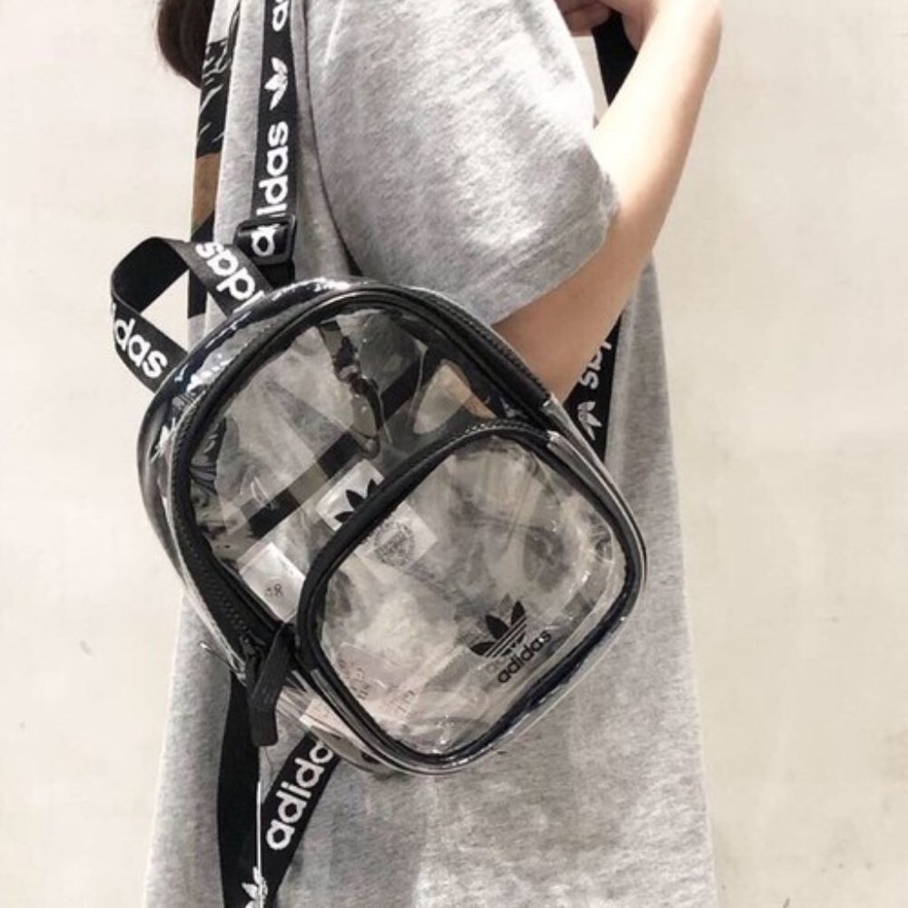 Adidas Transparent Mini Trefoil Backpack Black - Picture 2 of 16